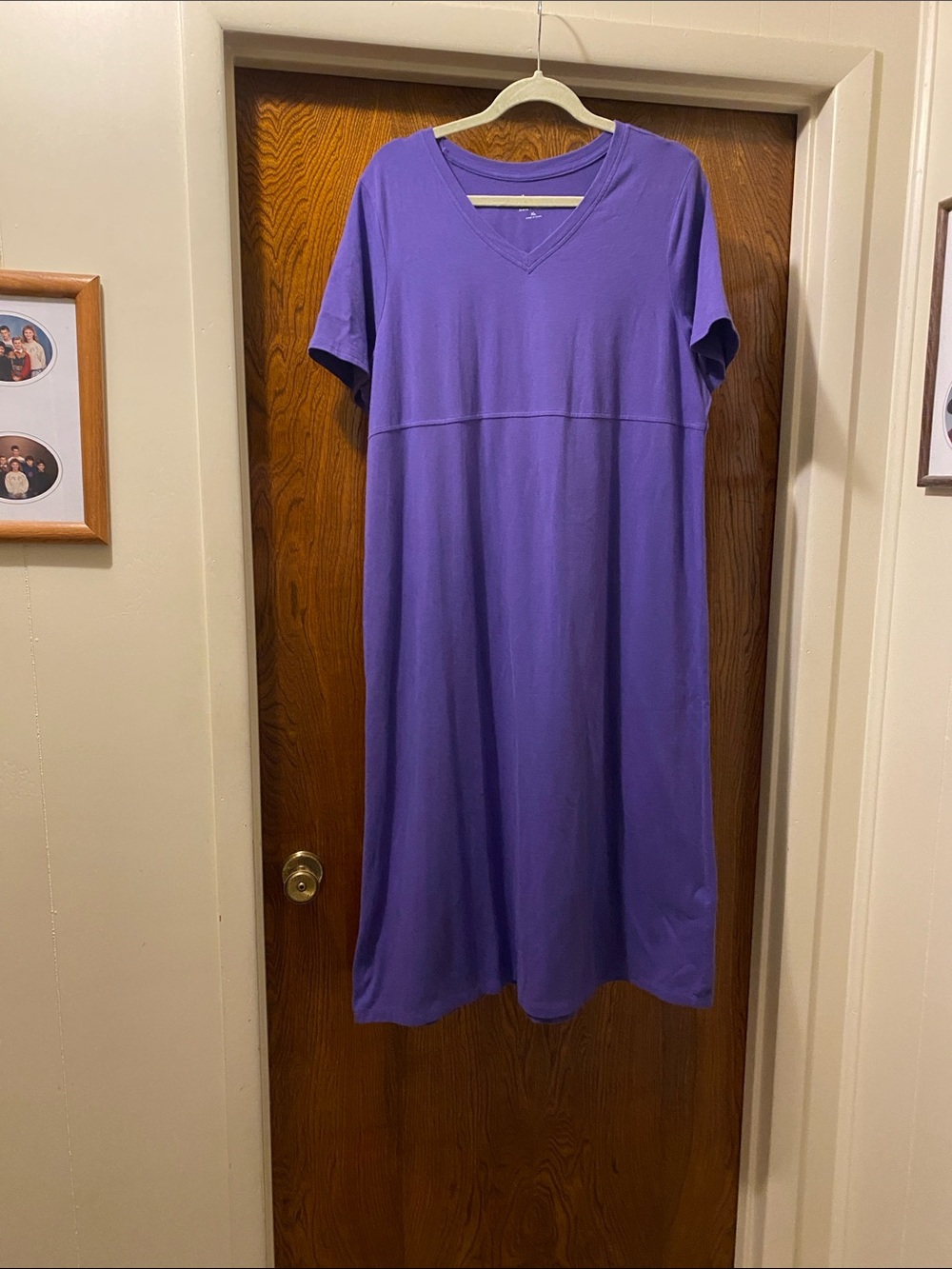 V-Neck Short Sleeve Maxi Dress in Purple